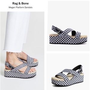 Rag & Bone Black and White Checkered Platform Sandals
